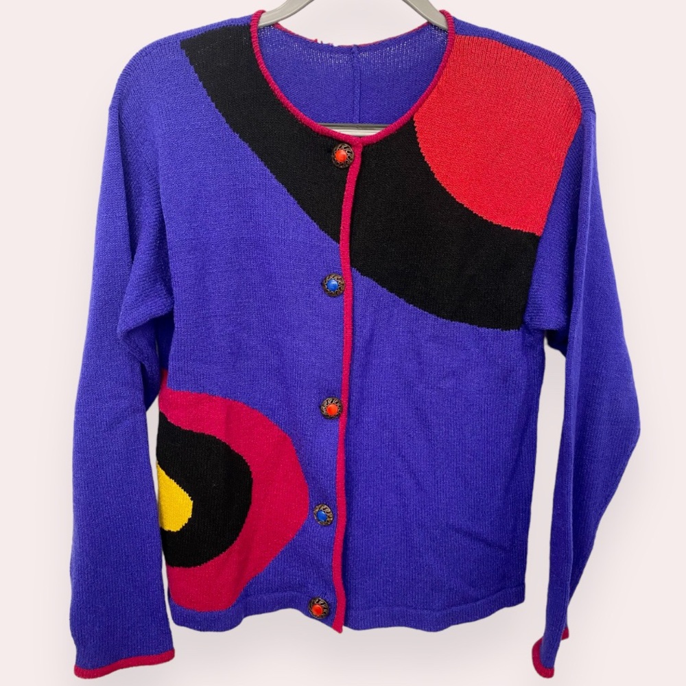 Vintage Purple Cardigan with unique buttons